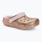 Crocs Classic Lined Glitter Clog χρυσό/μικρό ροζ παιδικές σαγιονάρες