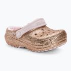 Crocs Classic Lined Glitter Clog χρυσό/μικρό ροζ παιδικές σαγιονάρες