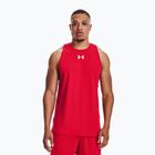 Ανδρικό μπλουζάκι μπάσκετ Under Armour Baseline Cotton Tank red/white/white