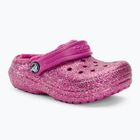 Crocs Classic Lined Glitter Clog φούξια fun/multi παιδικά σανδάλια