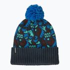 Patagonia Powder Town winter cap across oceans/smolder blue