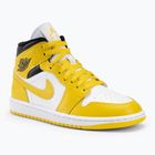 Nike Air Jordan 1 Mid γυναικεία παπούτσια λευκό/μαύρο/ζωντανό θειάφι