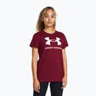 Under Armour γυναικείο t-shirt με λογότυπο Rival καρδινάλιο/λευκό