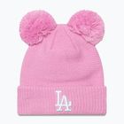 Γυναικείος χειμερινός σκούφος New Era Wmns Double Pom La Dodgers pastel pink