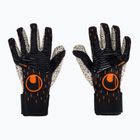 Uhlsport Speed Contact Supergrip+ Finger Surround γάντια τερματοφύλακα μαύρα και λευκά 101126001
