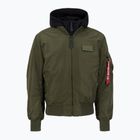 Alpha Industries MA-1 D-Tec ανδρικό μπουφάν σκούρο πράσινο / μαύρο