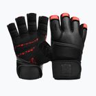 Γάντια προπόνησης RDX L4 Finger Weightlifting Leather red/black