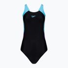 Speedo Colourblock Splice Muscleback γυναικείο ολόσωμο μαγιό μαύρο/γλυκό μοβ/μπλε