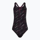 Speedo γυναικείο ολόσωμο μαγιό HyperBoom Allover Medalist black/electric pink/usa charcoal