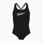 Παιδικό ολόσωμο μαγιό κολύμβησης Nike Swim Girls Logo Tape Crossback black/playful pink/white/playful pink