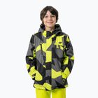 Παιδικό μπουφάν σκι 4F μαύρο και κίτρινο HJZ22-JKUMN002