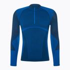Ανδρικό θερμικό T-shirt Mico Warm Control Zip Neck μπλε IN01852