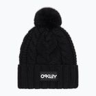 Oakley Harper Pom Beanie μαύρο/λευκό λογότυπο χειμερινό καπέλο