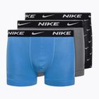 Ανδρικά σορτς μποξεράκια Nike Everyday Cotton Stretch Trunk 3Pk UB1 swoosh print/grey/uni blue