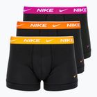 Ανδρικά σορτς μποξεράκια Nike Everyday Cotton Stretch Trunk 3 ζευγάρια μαύρο/χρυσό/κόκκινο βυσσινί