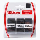 Wilson Pro Soft Overgrip tennis racket wraps 3 τεμάχια μαύρο WRZ4040BK+
