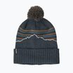 Patagonia Powder Town χειμερινός σκούφος fitz roy stripe knit/smolder blue