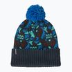 Patagonia Powder Town winter cap across oceans/smolder blue