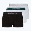 Lacoste boxer shorts 5H3389 NUA 3 ζευγάρια μαύρο/λευκό/ασημί chine