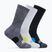 HOKA Crew Run Sock 3 parywhite/black/grey κάλτσες τρεξίματος