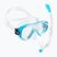 Σετ αναπνευστήρα Cressi Ondina για παιδιά + μάσκα κορυφής + αναπνευστήρας Clear Aquamarine DM1010133