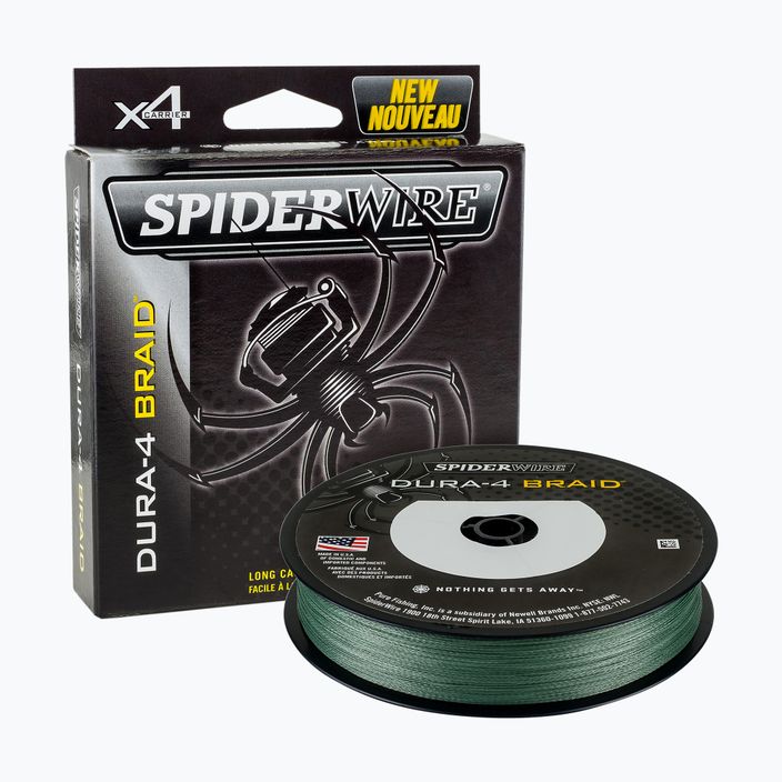 SpiderWire Dura 4 πράσινη πλεξούδα περιστροφής 1450377 2