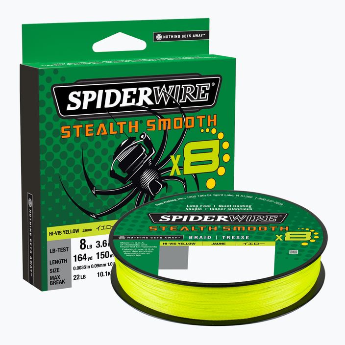 SpiderWire Stealth 8 κίτρινη πλεξούδα περιστροφής 1515628