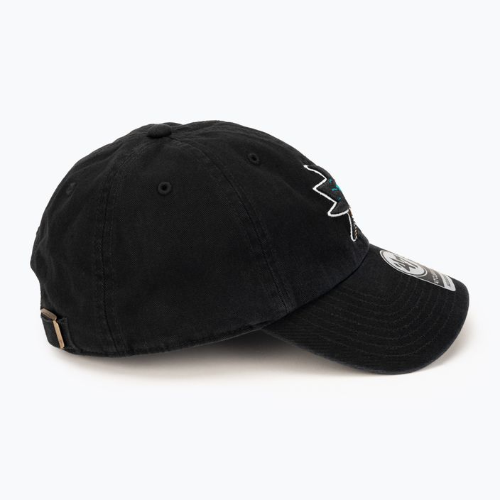 47 Brand NHL San Jose Sharks CLEAN UP καπέλο μπέιζμπολ μαύρο 2