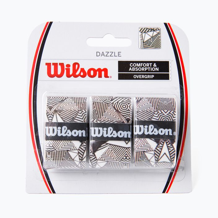 Τύλιγμα ρακέτας τένις Wilson Dazzle Overgrip 3 τεμάχια μαύρο και άσπρο WR8404401 2