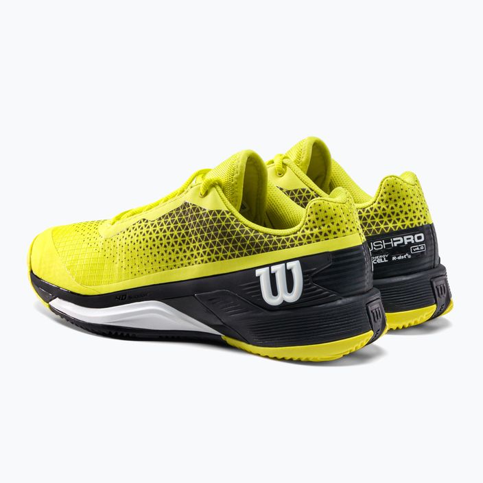 Wilson Rush Pro 4.0 Clay ανδρικά παπούτσια τένις μαύρο και κίτρινο WRS329450 3