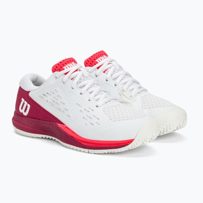 Wilson Rush Pro Ace JR παιδικά παπούτσια τένις λευκό/κόκκινο παντζάρι/ροζ ντίβα 4