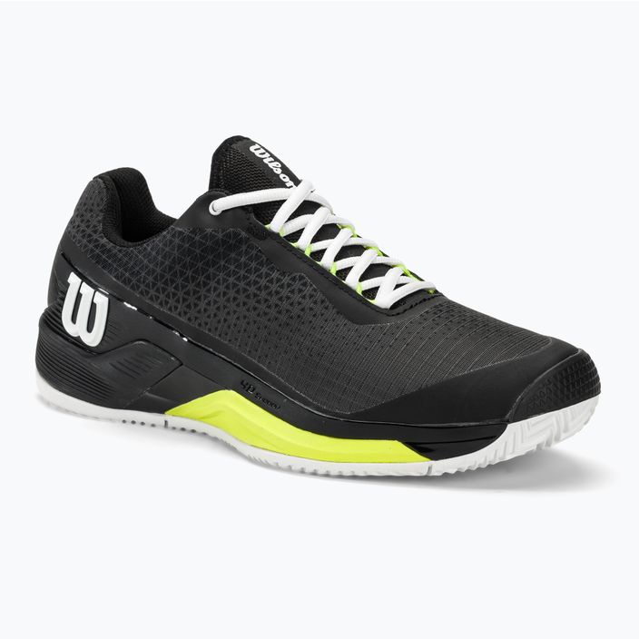 Ανδρικά παπούτσια τένις Wilson Rush Pro 4.0 Clay μαύρο/λευκό/κίτρινο ασφαλείας
