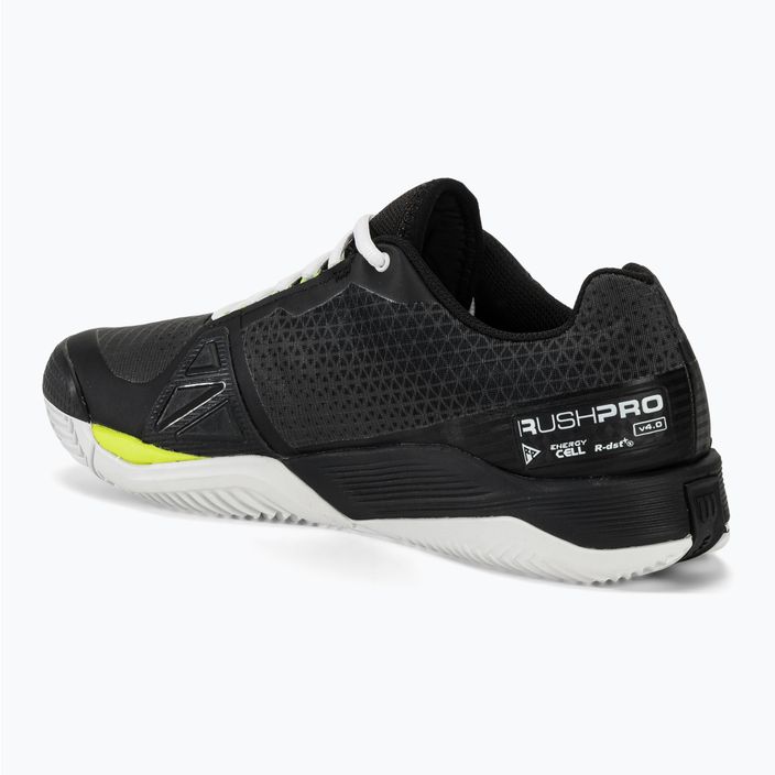 Ανδρικά παπούτσια τένις Wilson Rush Pro 4.0 Clay μαύρο/λευκό/κίτρινο ασφαλείας 3