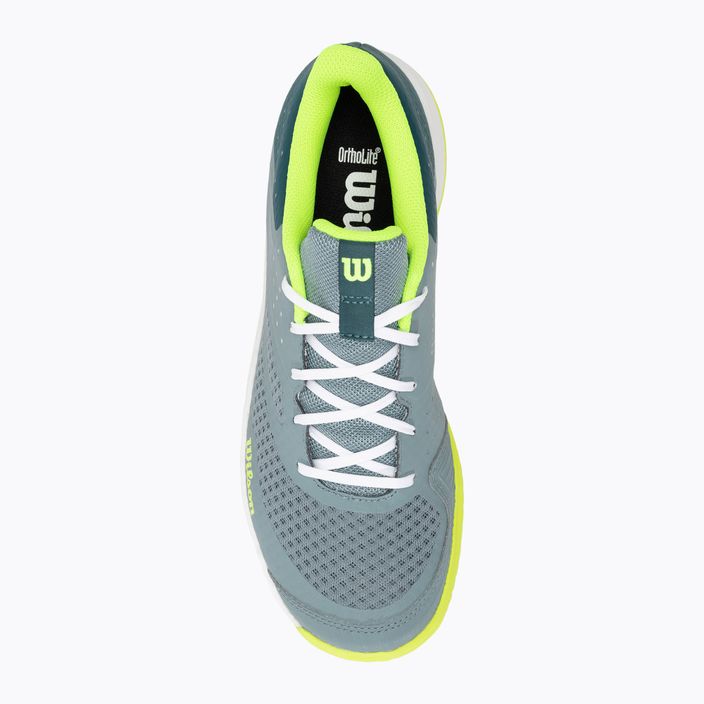 Wilson Kaos Stroke 2.0 ανδρικά παπούτσια τένις θυελλώδης θάλασσα / βαθύ πετρόλ / κίτρινο ασφαλείας 5