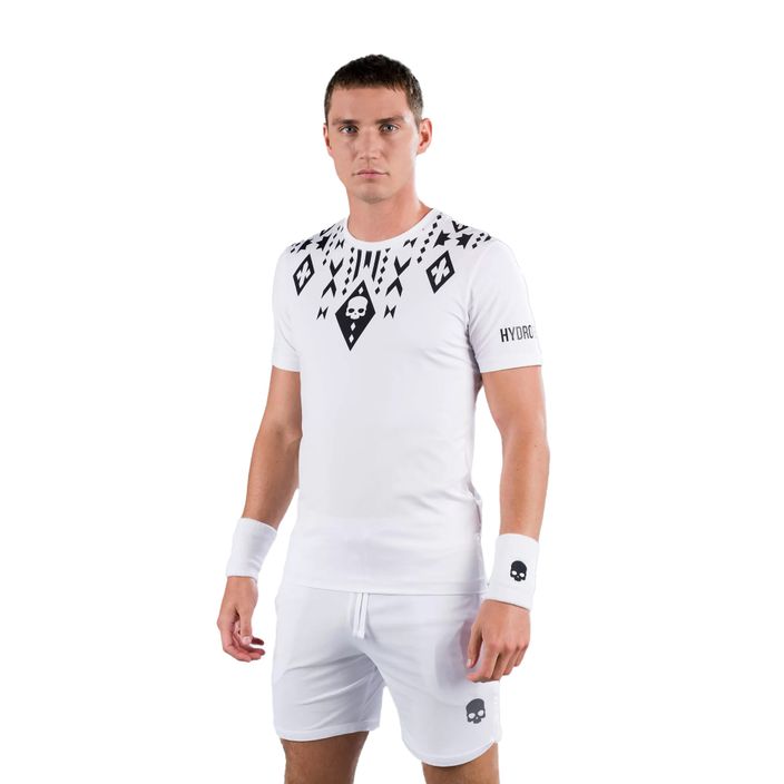 Ανδρικό μπλουζάκι τένις HYDROGEN Tribal Tech λευκό T00530001