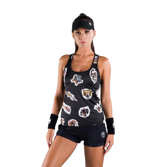 Γυναικείο μπλουζάκι τένις HYDROGEN Tattoo Tech μαύρο T01525007
