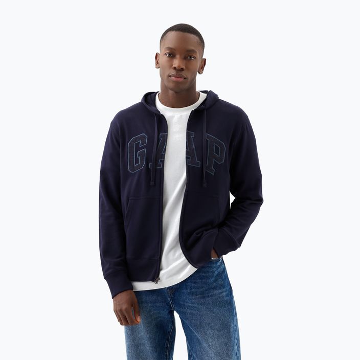 Ανδρικό φούτερ GAP Heritage French Terry Fullzip Logo μπλε ναυτικό