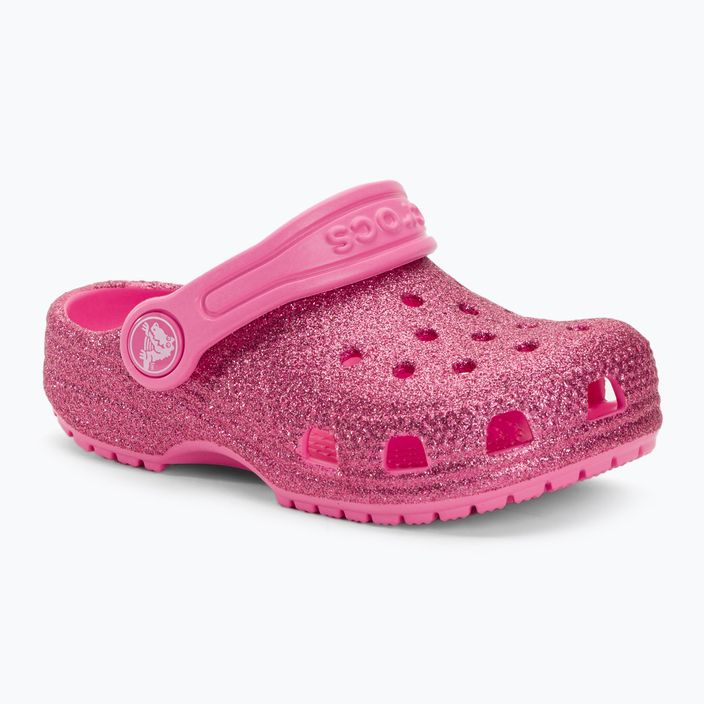 Crocs Classic Glitter Clog T ροζ λεμονάδα παιδικές σαγιονάρες