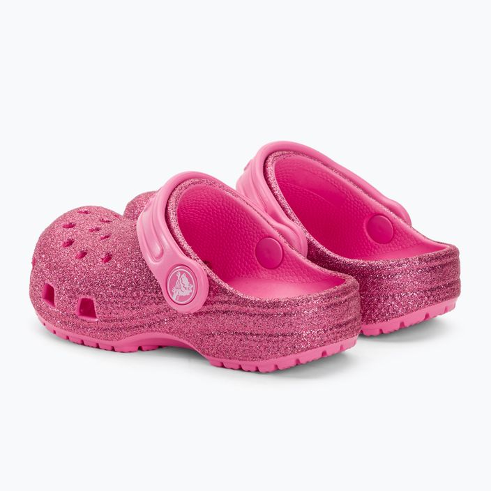 Crocs Classic Glitter Clog T ροζ λεμονάδα παιδικές σαγιονάρες 4