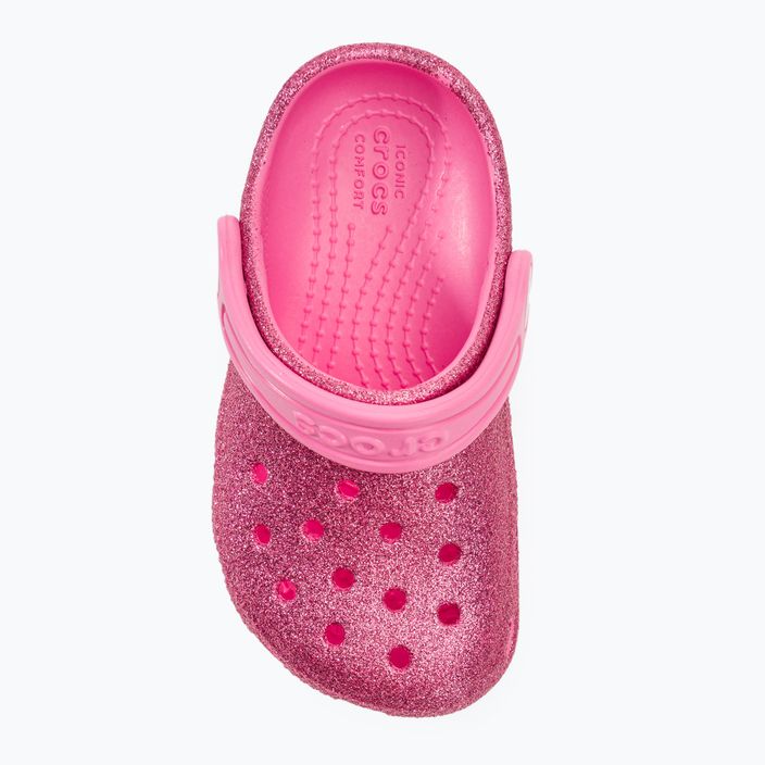 Crocs Classic Glitter Clog T ροζ λεμονάδα παιδικές σαγιονάρες 7