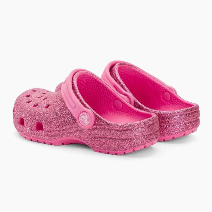 Crocs Classic Glitter Clog ροζ λεμονάδα παιδικές σαγιονάρες 4