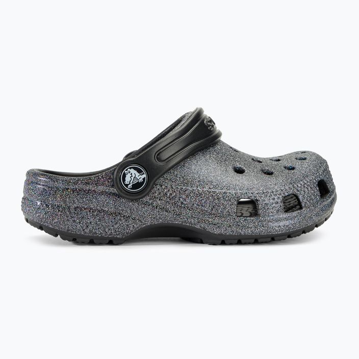 Crocs Classic Glitter Clog μαύρα παιδικά σανδάλια 3