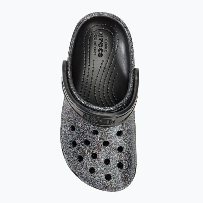 Crocs Classic Glitter Clog μαύρα παιδικά σανδάλια 6