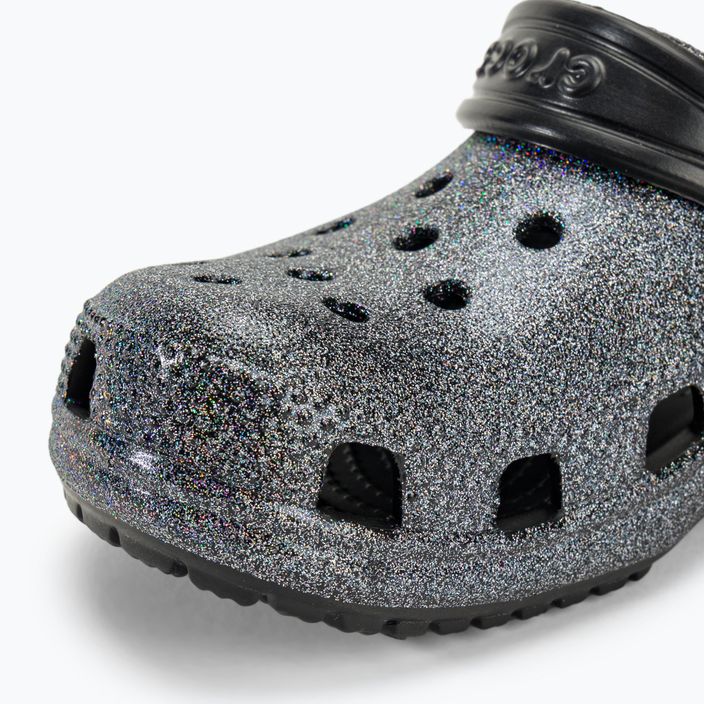 Crocs Classic Glitter Clog μαύρα παιδικά σανδάλια 8