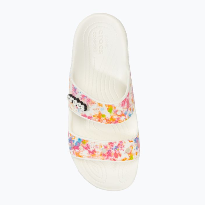 Crocs Classic Crocs Tie-Dye Graphic Sandal λευκό 207283-928 σαγιονάρες 5