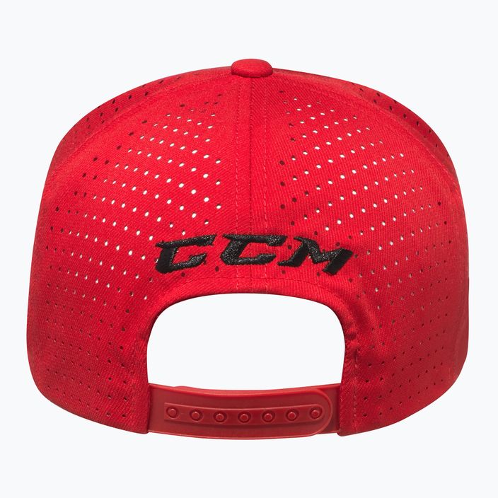 CCM Small Logo Flat Brim SR καπέλο μπέιζμπολ κόκκινο 3