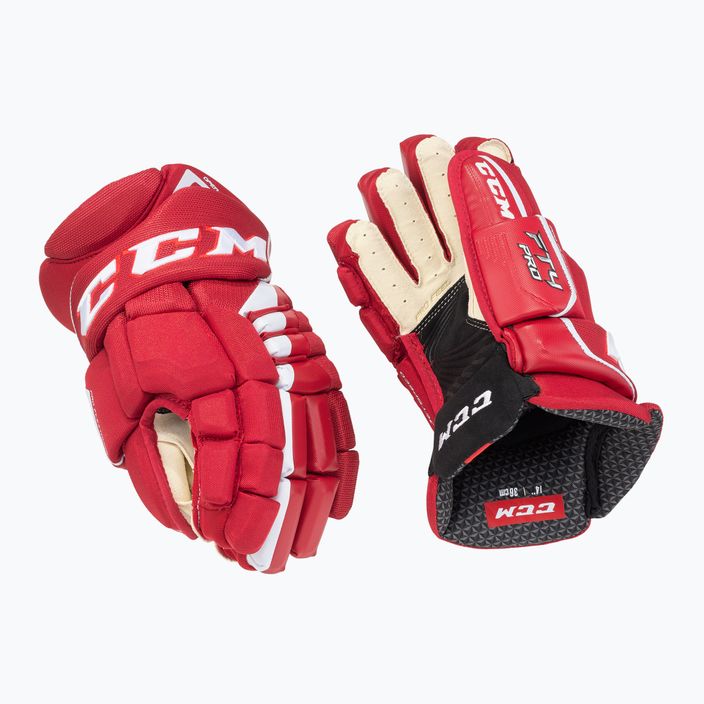 CCM JetSpeed FT4 Pro SR γάντια χόκεϊ κόκκινα/λευκά