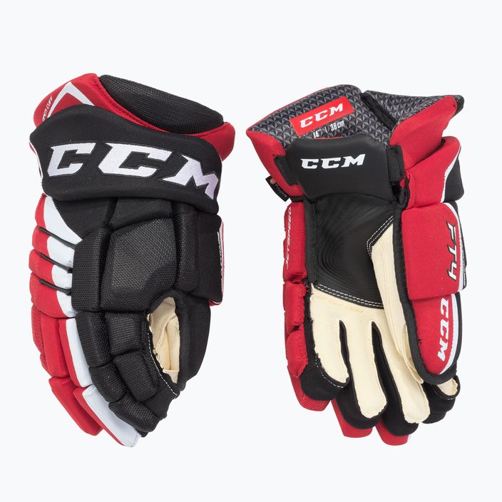 CCM JetSpeed FT4 SR γάντια χόκεϊ μαύρο/κόκκινο/λευκό 2