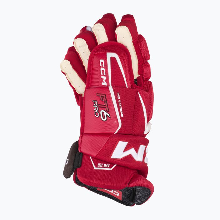 CCM JetSpeed FT6 Pro SR γάντια χόκεϊ κόκκινα/λευκά 3