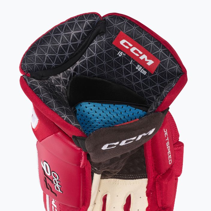 CCM JetSpeed FT6 Pro SR γάντια χόκεϊ κόκκινα/λευκά 4